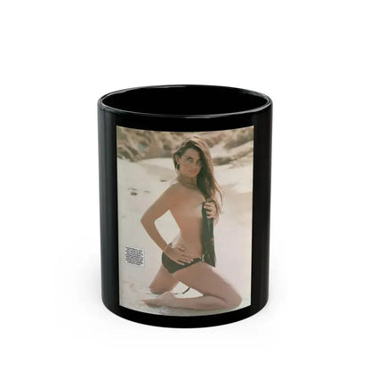 Caroline Munro #250 - Femme Fatales Fall 1992 (Vintage Female Icon) Black Coffee Mug 11oz - Go Mug Yourself