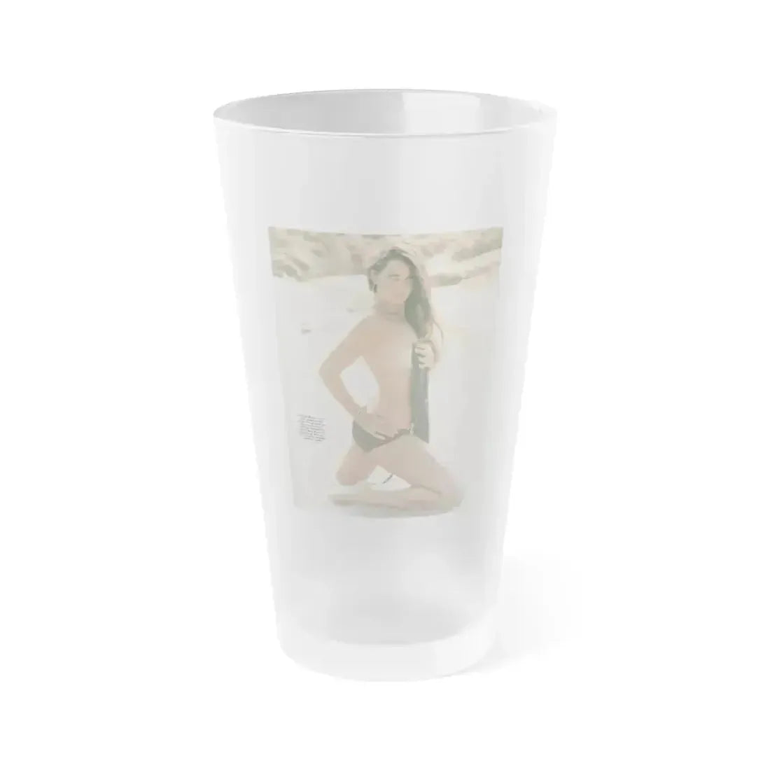 Caroline Munro #250 - Femme Fatales Fall 1992 (Vintage Female Icon) Frosted Pint Glass 16oz 16oz Frosted - Go Mug Yourself