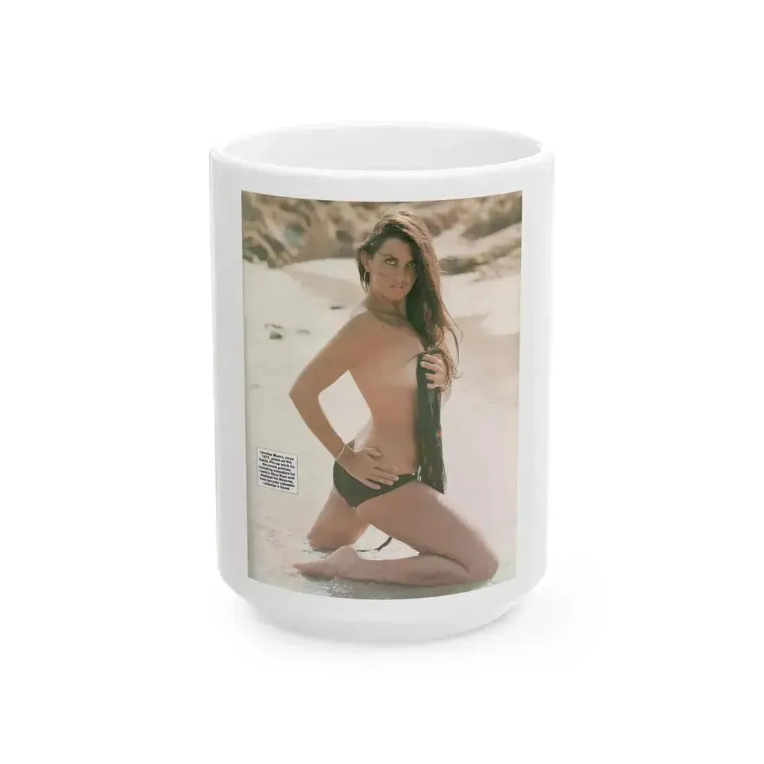 Caroline Munro #250 - Femme Fatales Fall 1992 (Vintage Female Icon) White Coffee Mug 15oz - Go Mug Yourself