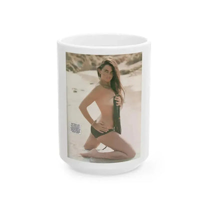 Caroline Munro #250 - Femme Fatales Fall 1992 (Vintage Female Icon) White Coffee Mug 15oz - Go Mug Yourself