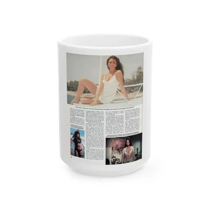 Caroline Munro #251 - Femme Fatales Fall 1992 (Vintage Female Icon) White Coffee Mug 15oz - Go Mug Yourself