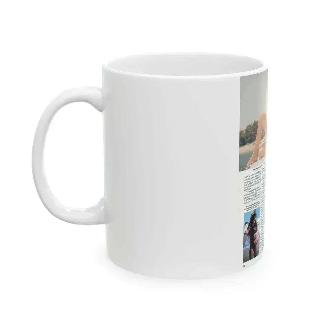 Caroline Munro #251 - Femme Fatales Fall 1992 (Vintage Female Icon) White Coffee Mug - Go Mug Yourself