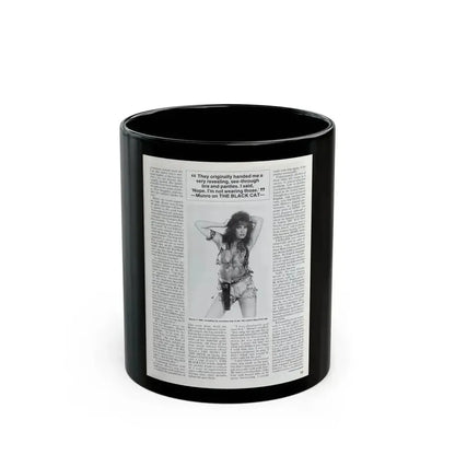 Caroline Munro #252 - Femme Fatales Fall 1992 (Vintage Female Icon) Black Coffee Mug 11oz - Go Mug Yourself