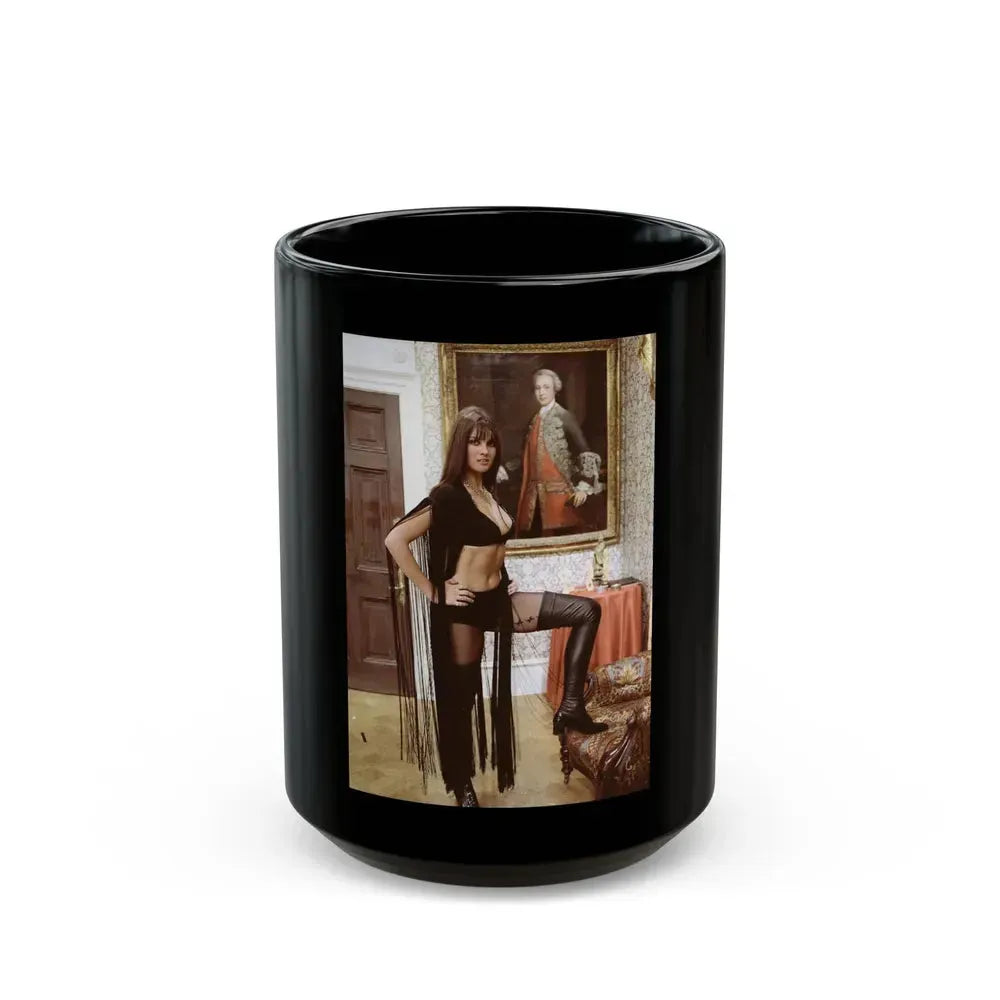 Caroline Munro #253 (Vintage Female Icon) Black Coffee Mug 15oz - Go Mug Yourself