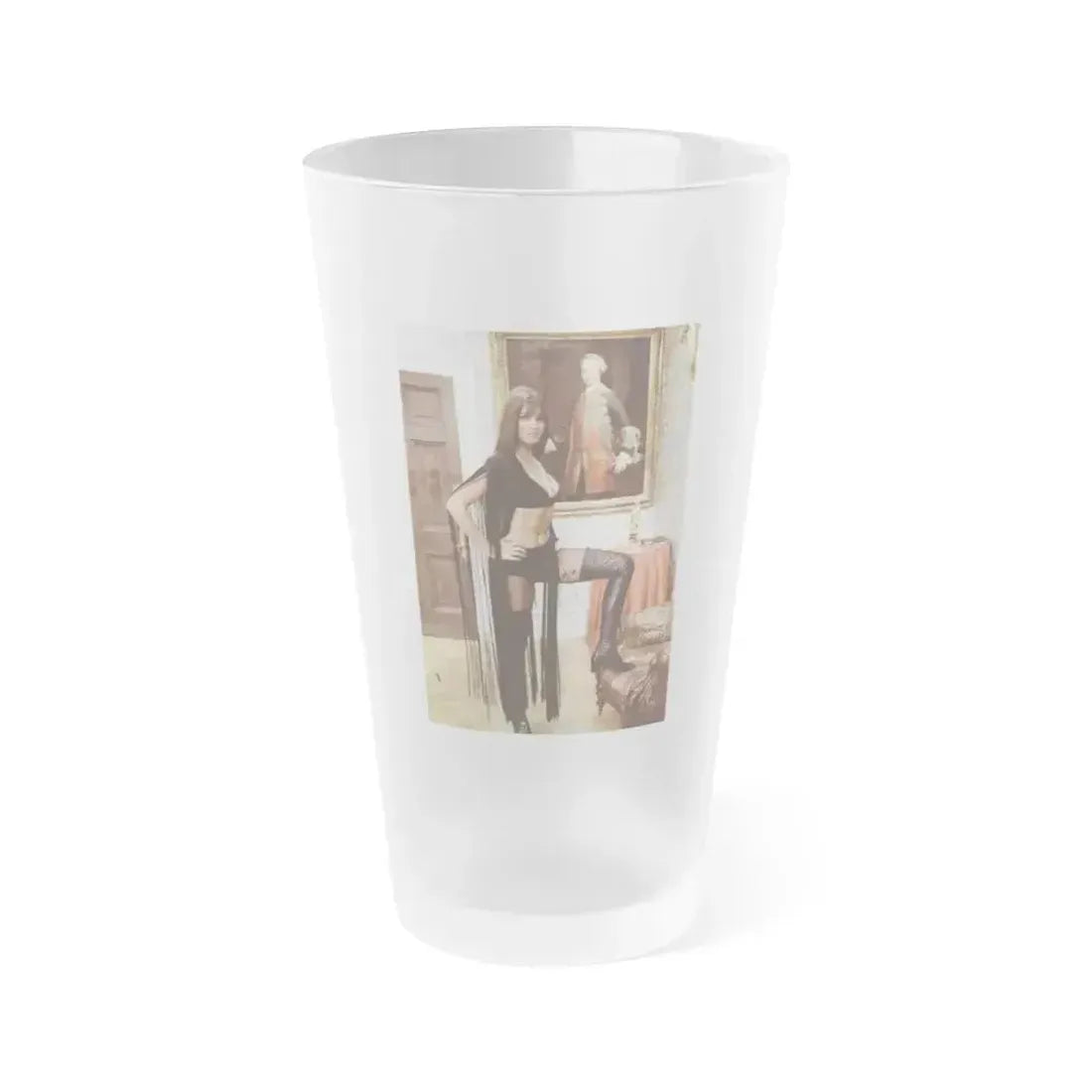 Caroline Munro #253 (Vintage Female Icon) Frosted Pint Glass 16oz 16oz Frosted - Go Mug Yourself