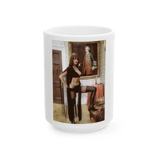 Caroline Munro #253 (Vintage Female Icon) White Coffee Mug 15oz - Go Mug Yourself