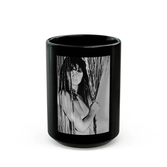 Caroline Munro #254 1 (Vintage Female Icon) Black Coffee Mug 15oz - Go Mug Yourself