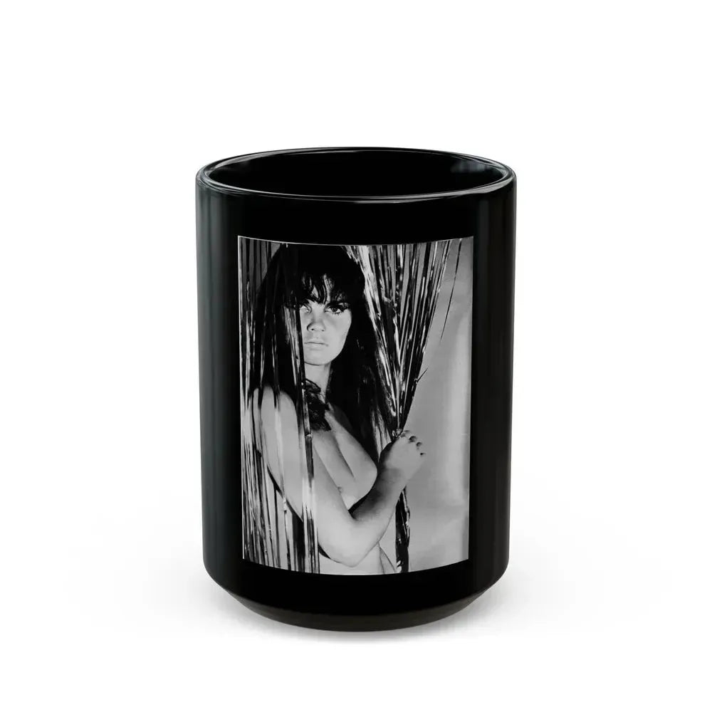 Caroline Munro #254 (Vintage Female Icon) Black Coffee Mug 15oz - Go Mug Yourself