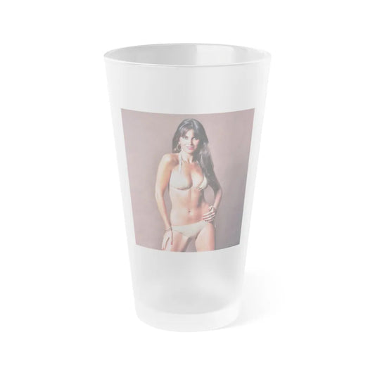 Caroline Munro #256 (Vintage Female Icon) Frosted Pint Glass 16oz-16oz-Frosted-Go Mug Yourself