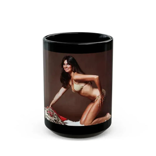 Caroline Munro #257 1 (Vintage Female Icon) Black Coffee Mug 15oz - Go Mug Yourself