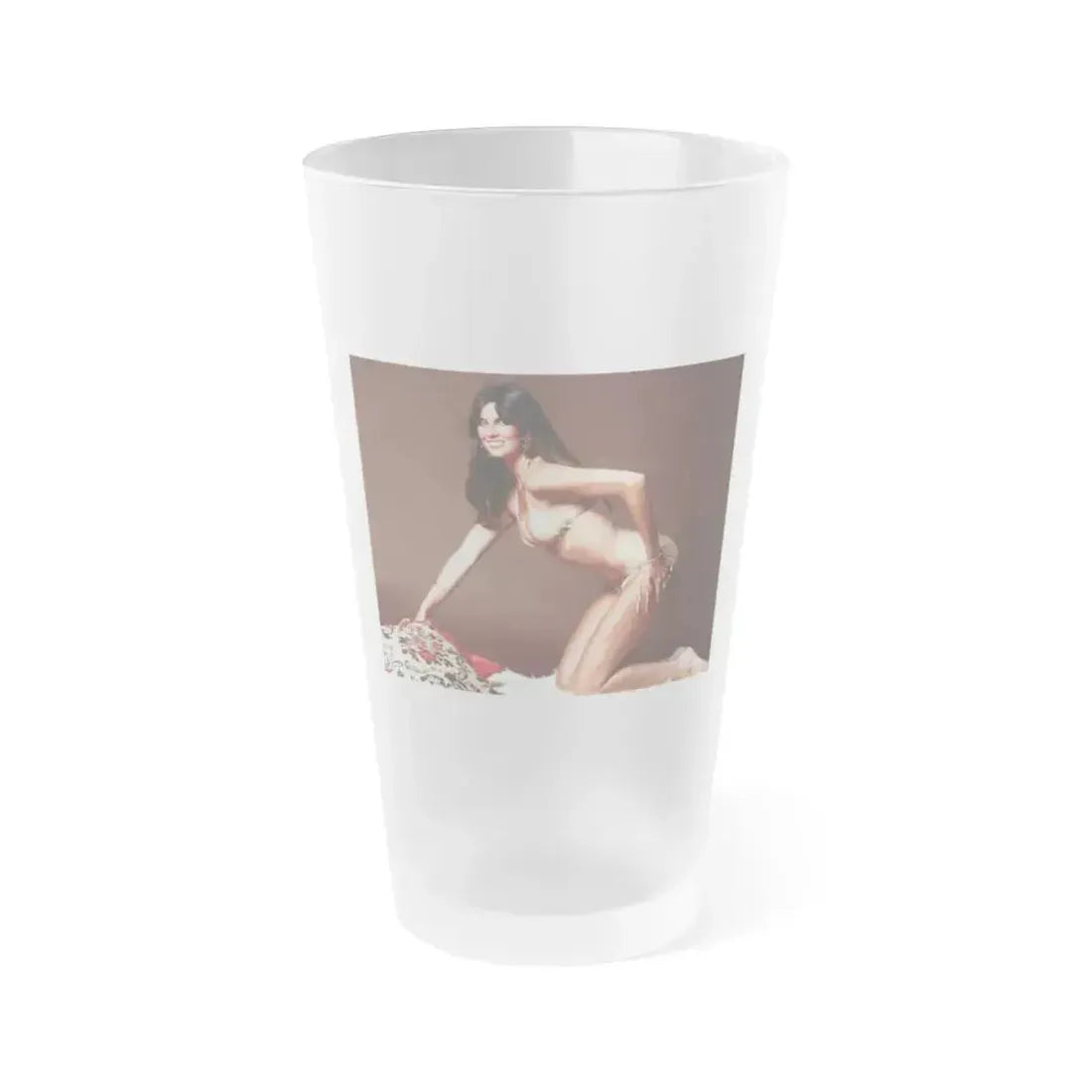 Caroline Munro #257 1 (Vintage Female Icon) Frosted Pint Glass 16oz 16oz Frosted - Go Mug Yourself