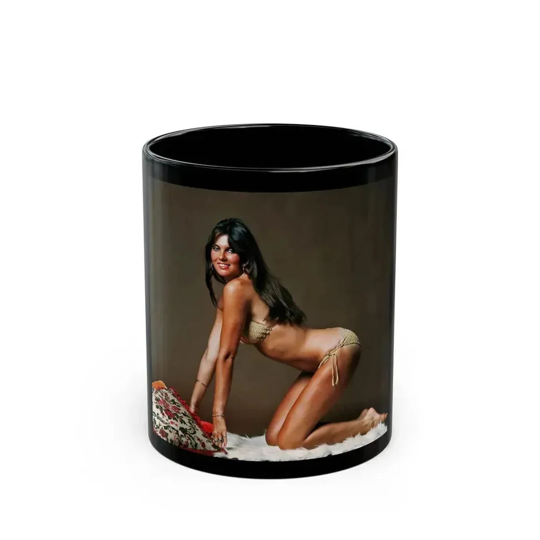 Caroline Munro #257 (Vintage Female Icon) Black Coffee Mug 11oz - Go Mug Yourself