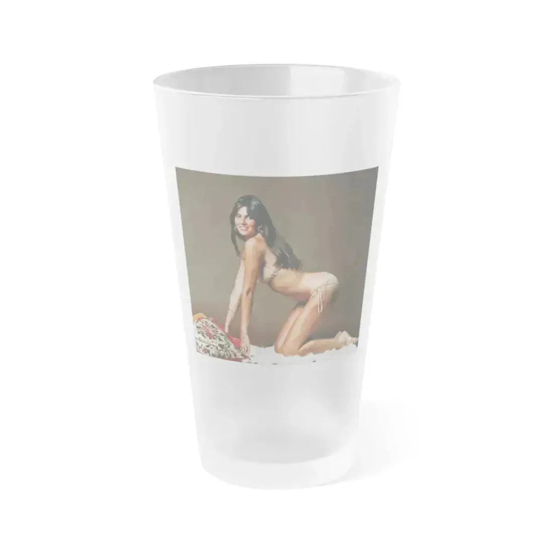 Caroline Munro #257 (Vintage Female Icon) Frosted Pint Glass 16oz 16oz Frosted - Go Mug Yourself