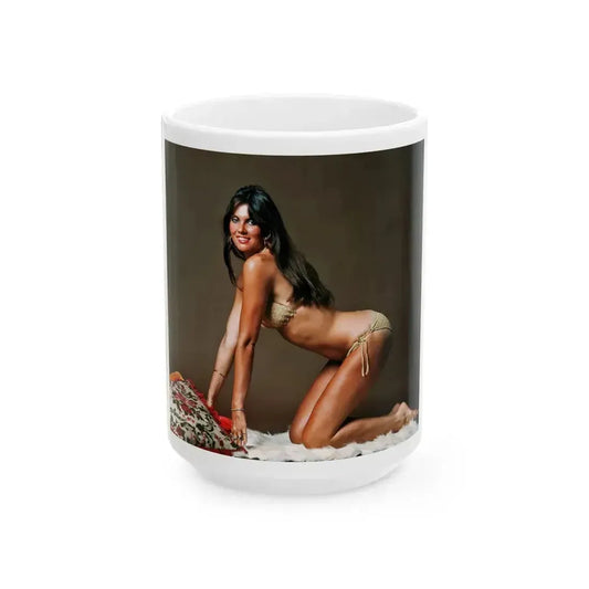 Caroline Munro #257 (Vintage Female Icon) White Coffee Mug 15oz - Go Mug Yourself