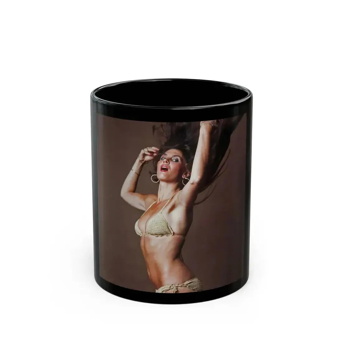 Caroline Munro #258 (Vintage Female Icon) Black Coffee Mug 11oz - Go Mug Yourself