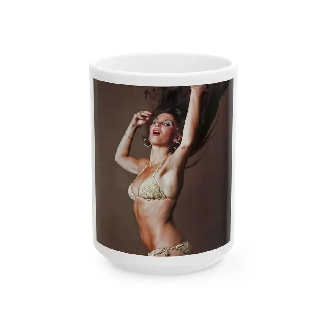 Caroline Munro #258 (Vintage Female Icon) White Coffee Mug 15oz - Go Mug Yourself