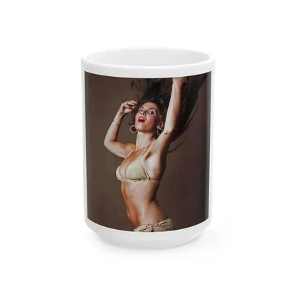Caroline Munro #258 (Vintage Female Icon) White Coffee Mug 15oz - Go Mug Yourself