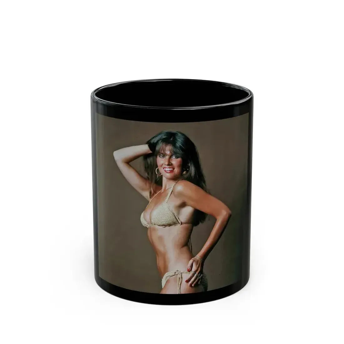 Caroline Munro #259 (Vintage Female Icon) Black Coffee Mug 11oz - Go Mug Yourself