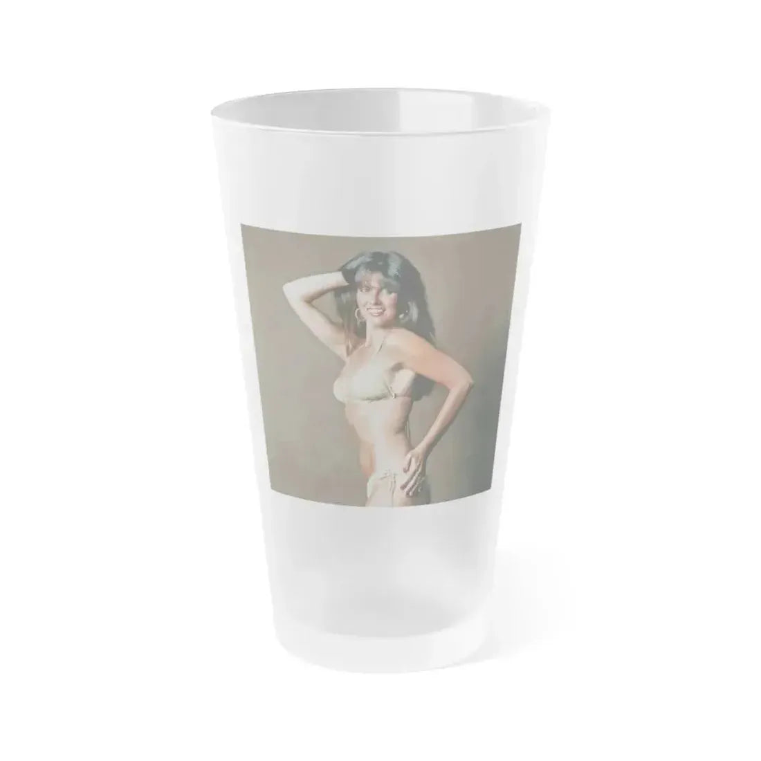 Caroline Munro #259 (Vintage Female Icon) Frosted Pint Glass 16oz 16oz Frosted - Go Mug Yourself