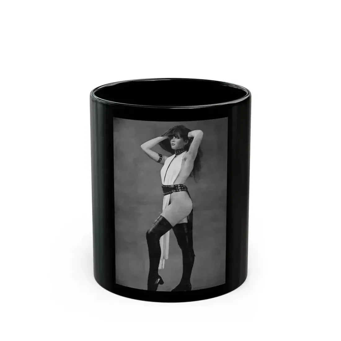 Caroline Munro #262 (Vintage Female Icon) Black Coffee Mug 11oz - Go Mug Yourself