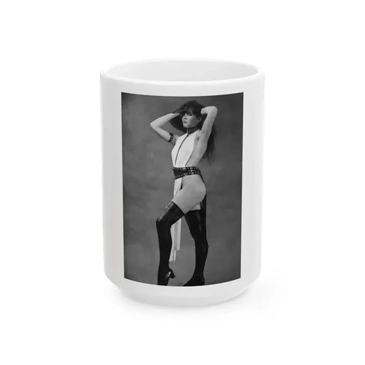 Caroline Munro #262 (Vintage Female Icon) White Coffee Mug 15oz - Go Mug Yourself