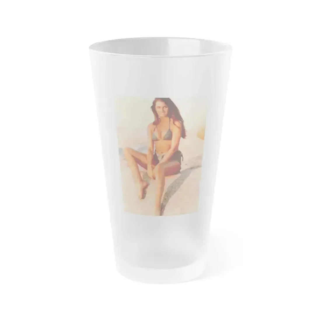 Caroline Munro #263 (Vintage Female Icon) Frosted Pint Glass 16oz 16oz Frosted - Go Mug Yourself