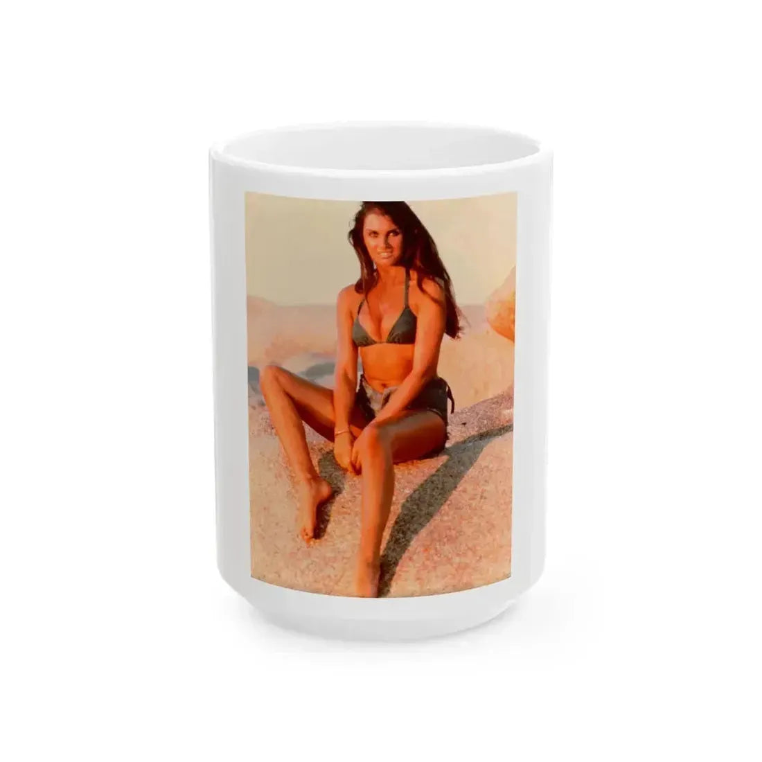 Caroline Munro #263 (Vintage Female Icon) White Coffee Mug 15oz - Go Mug Yourself