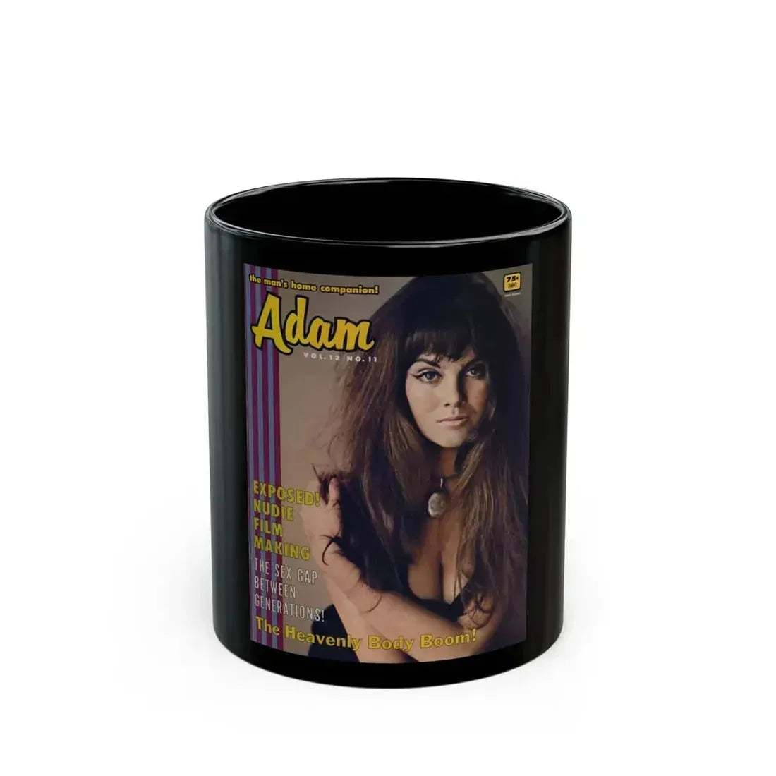 Caroline Munro #267 - Adam Mag. Cover Nov. '68 (Vintage Female Icon) Black Coffee Mug 11oz - Go Mug Yourself