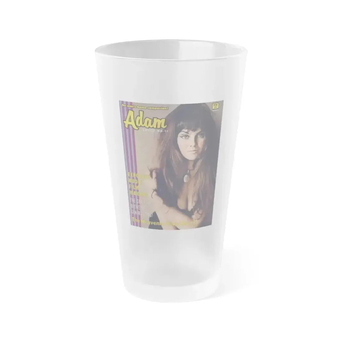 Caroline Munro #267 - Adam Mag. Cover Nov. '68 (Vintage Female Icon) Frosted Pint Glass 16oz 16oz Frosted - Go Mug Yourself