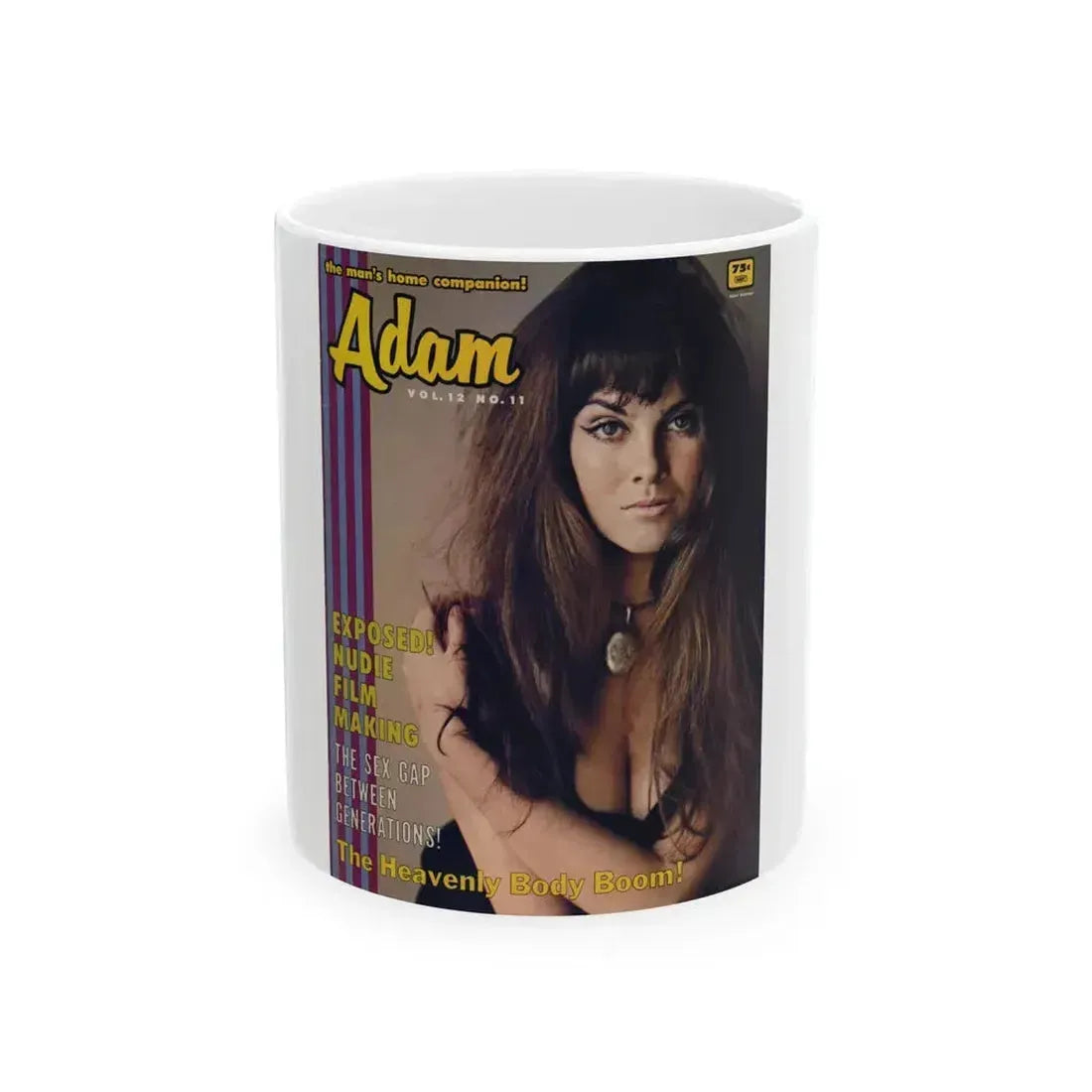 Caroline Munro #267 - Adam Mag. Cover Nov. '68 (Vintage Female Icon) White Coffee Mug 11oz - Go Mug Yourself