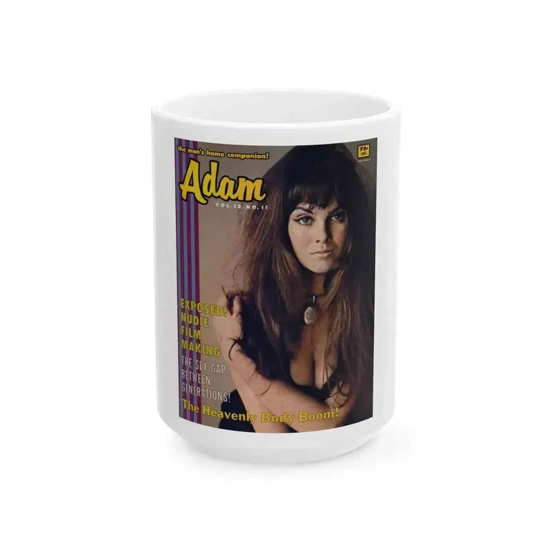 Caroline Munro #267 - Adam Mag. Cover Nov. '68 (Vintage Female Icon) White Coffee Mug 15oz - Go Mug Yourself