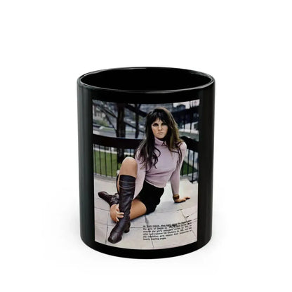 Caroline Munro #269 - Adam Mag. Nov. '68 (Vintage Female Icon) Black Coffee Mug 11oz - Go Mug Yourself