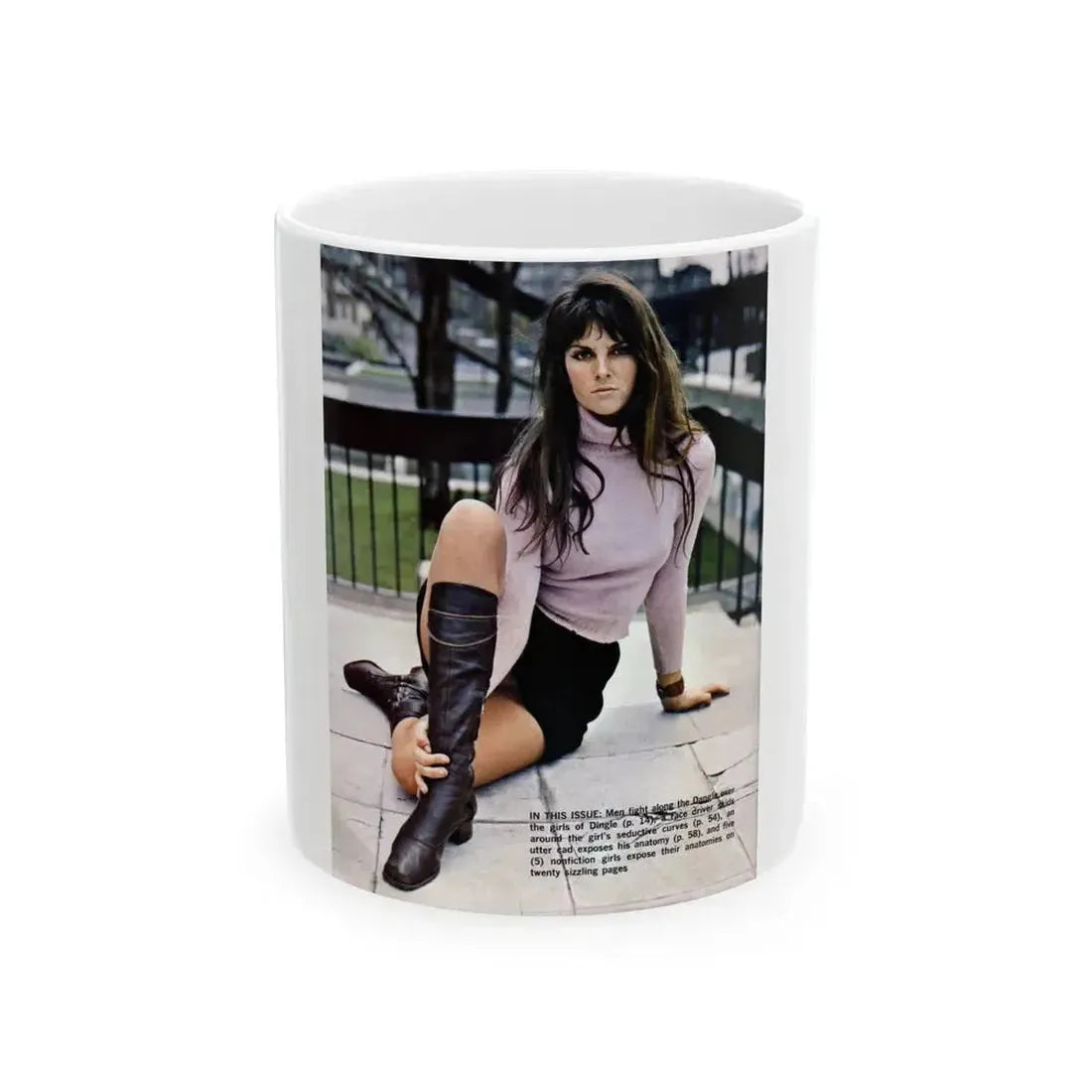 Caroline Munro #269 - Adam Mag. Nov. '68 (Vintage Female Icon) White Coffee Mug 11oz - Go Mug Yourself