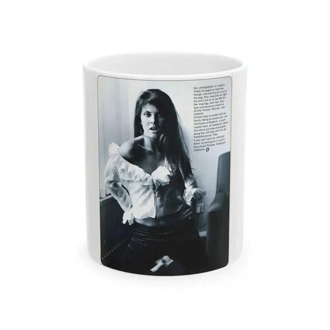 Caroline Munro #270 - Adam Mag. Nov. '68 (Vintage Female Icon) White Coffee Mug 11oz - Go Mug Yourself
