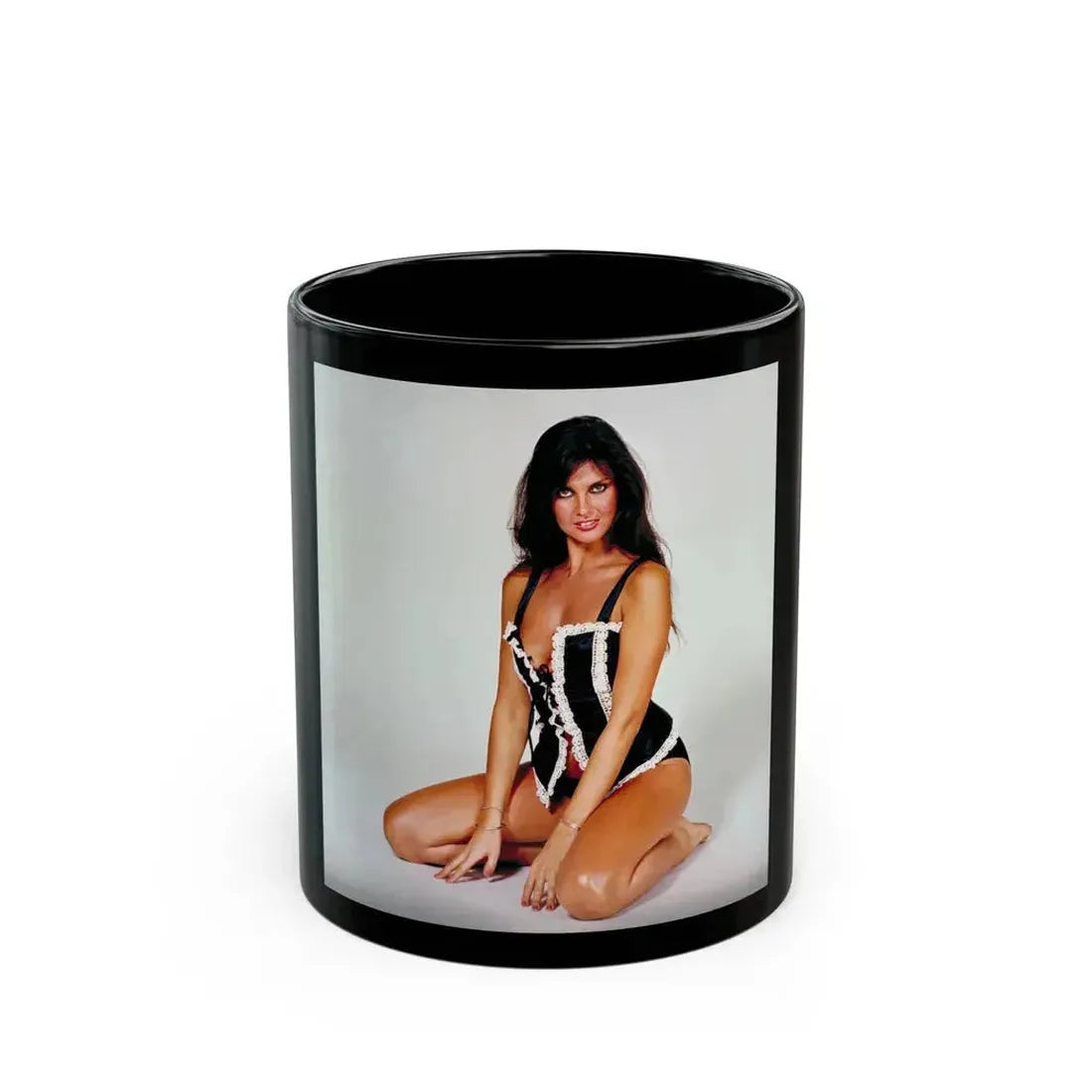 Caroline Munro #271 (Vintage Female Icon) Black Coffee Mug 11oz - Go Mug Yourself