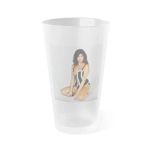 Caroline Munro #271 (Vintage Female Icon) Frosted Pint Glass 16oz 16oz Frosted - Go Mug Yourself