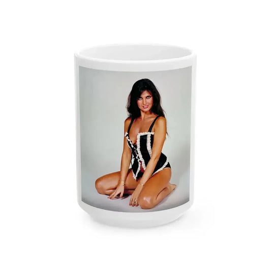 Caroline Munro #271 (Vintage Female Icon) White Coffee Mug 15oz - Go Mug Yourself