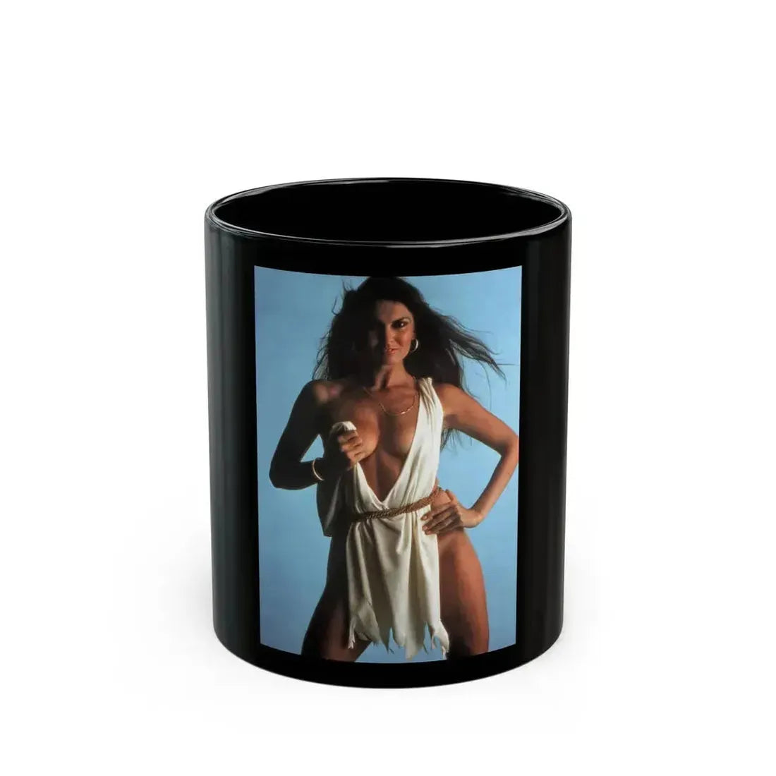 Caroline Munro #272 (Vintage Female Icon) Black Coffee Mug 11oz - Go Mug Yourself