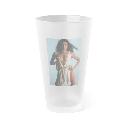 Caroline Munro #272 (Vintage Female Icon) Frosted Pint Glass 16oz-16oz-Frosted-Go Mug Yourself