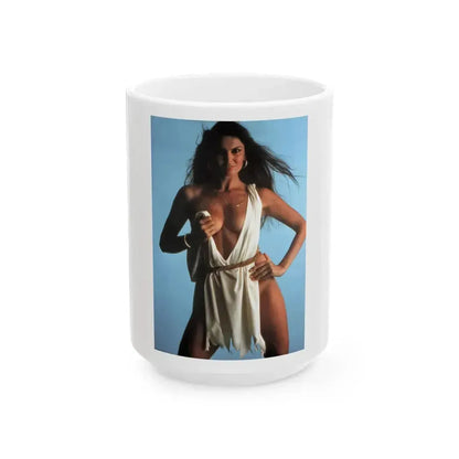 Caroline Munro #272 (Vintage Female Icon) White Coffee Mug 15oz - Go Mug Yourself