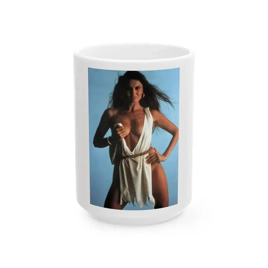 Caroline Munro #272 (Vintage Female Icon) White Coffee Mug 15oz - Go Mug Yourself