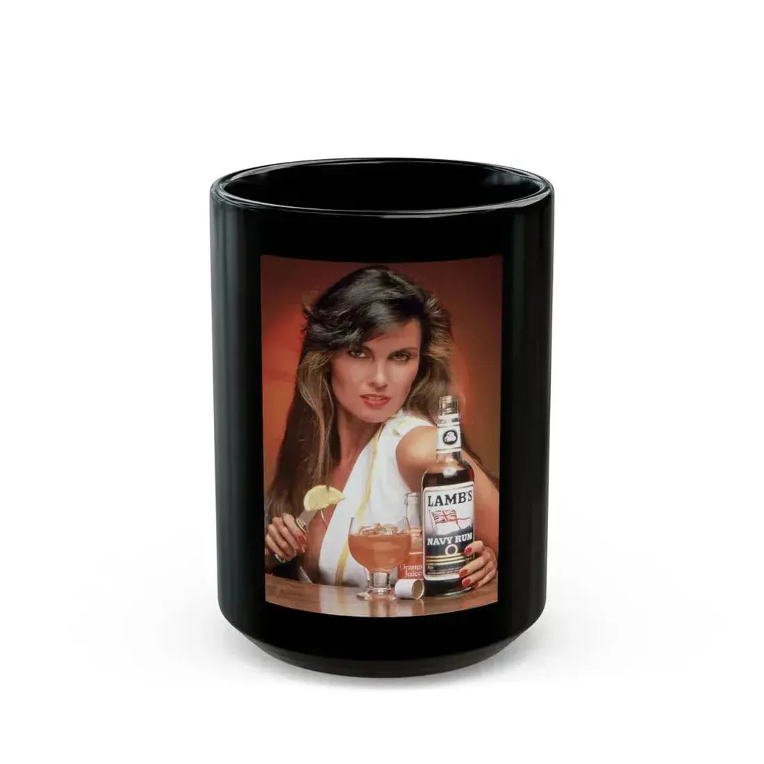 Caroline Munro #273 (Vintage Female Icon) Black Coffee Mug 15oz - Go Mug Yourself