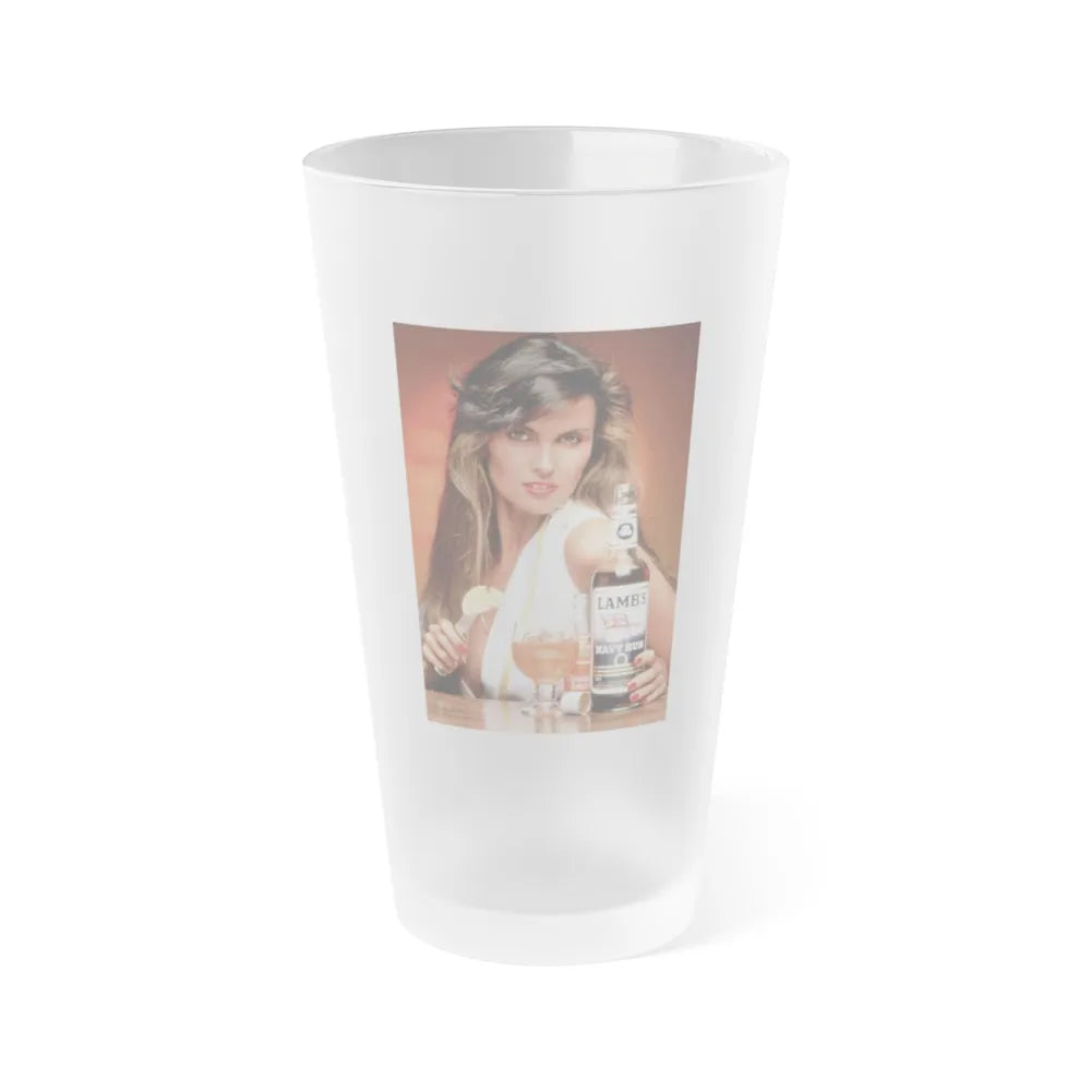 Caroline Munro #273 (Vintage Female Icon) Frosted Pint Glass 16oz-16oz-Frosted-Go Mug Yourself