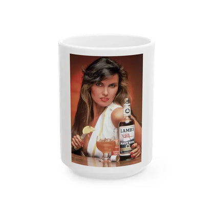 Caroline Munro #273 (Vintage Female Icon) White Coffee Mug 15oz - Go Mug Yourself