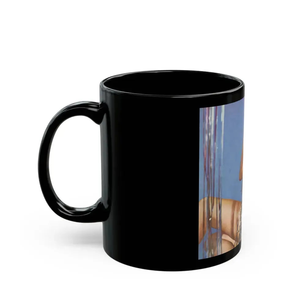 Caroline Munro #274 (Vintage Female Icon) Black Coffee Mug - Go Mug Yourself