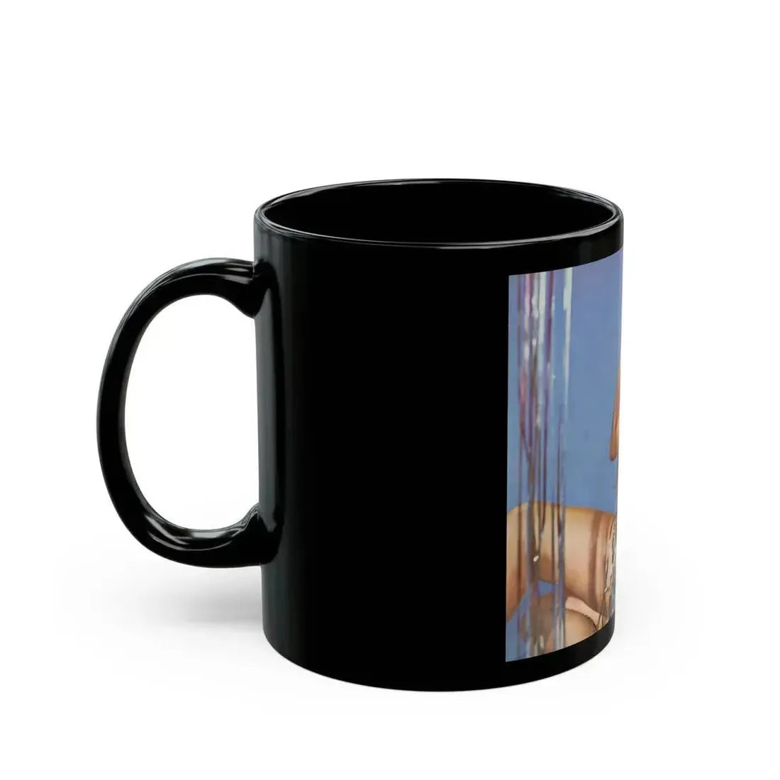 Caroline Munro #274 (Vintage Female Icon) Black Coffee Mug - Go Mug Yourself