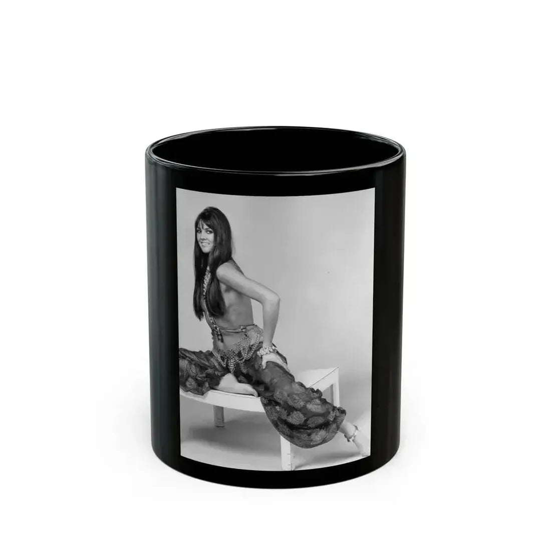 Caroline Munro #276 (Vintage Female Icon) Black Coffee Mug 11oz - Go Mug Yourself