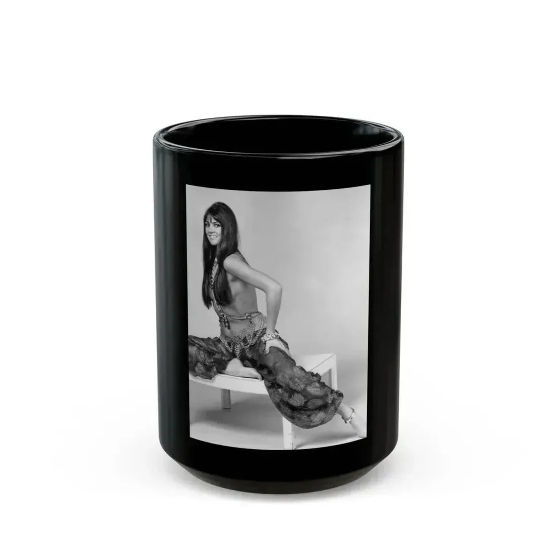 Caroline Munro #276 (Vintage Female Icon) Black Coffee Mug 15oz - Go Mug Yourself