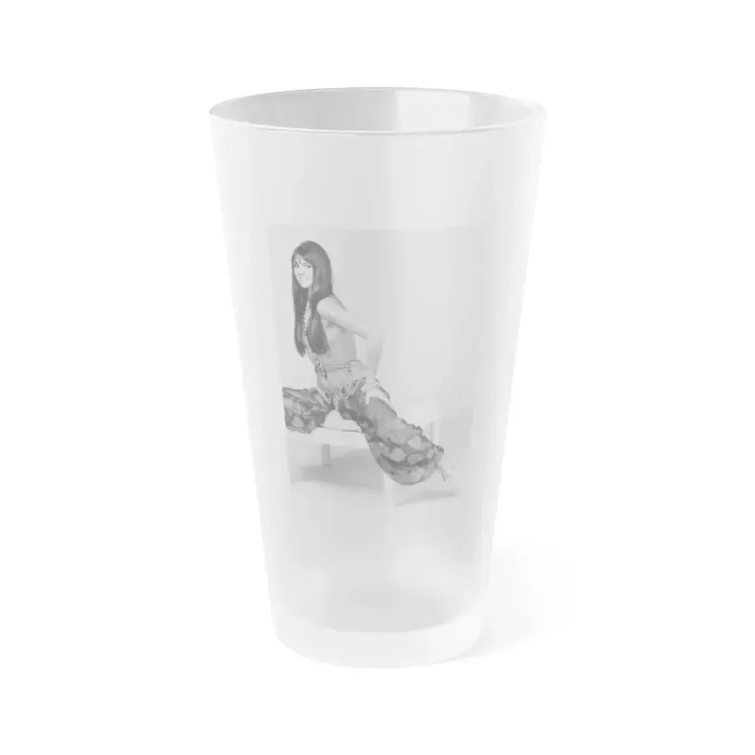 Caroline Munro #276 (Vintage Female Icon) Frosted Pint Glass 16oz 16oz Frosted - Go Mug Yourself