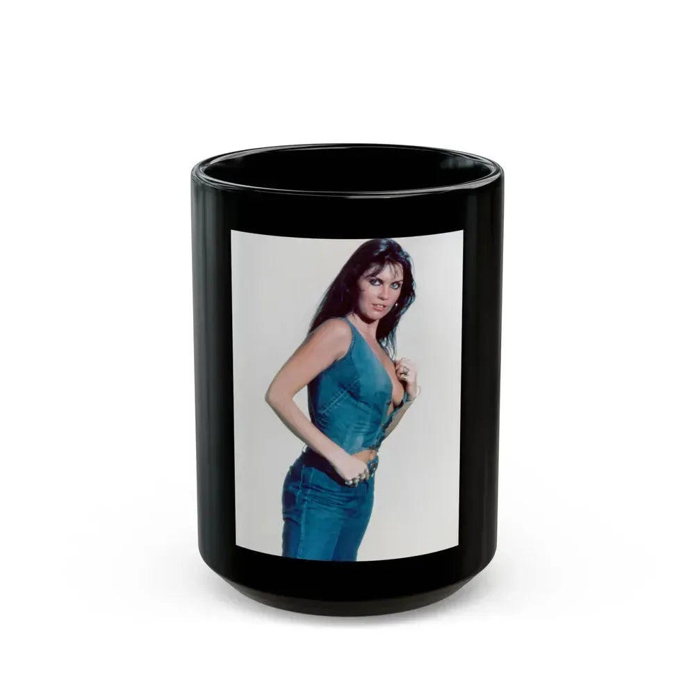 Caroline Munro #284 (Vintage Female Icon) Black Coffee Mug 15oz - Go Mug Yourself